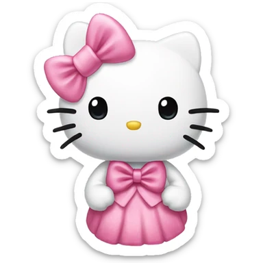 Hello kitty wiht a bow  sticker