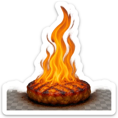 fiamma su cibo, metabolismo iperrealistico sticker