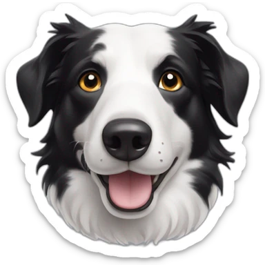a border collie with asymetric white spot on head sticker
