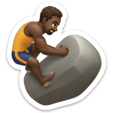 Olympian god rolling a rock sticker