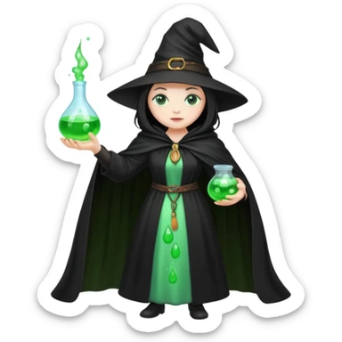 full-body witch gave a magic potion  sticker
