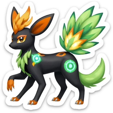 Meloetta-Zygarde-Flareon-Electrike-Manectric-Fakémon-fusion, full body sticker