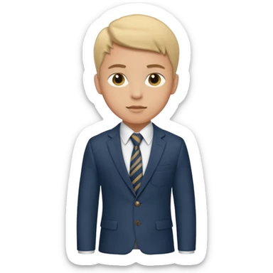 Young man, tailored trousers, a crisp button-down shirt, a blazer, and tie, portrait

 sticker