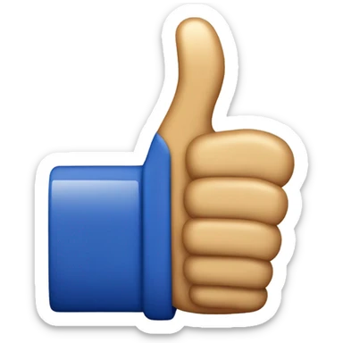 create a thumb up emoji like 👍 with blue color like old facebook like button sticker