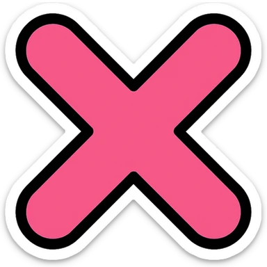 pink x icon variation 3 sticker