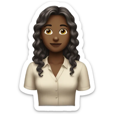 girl with medium long hair kinda wavy  sticker