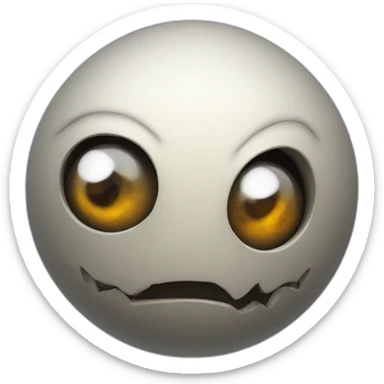 3d sphere with a cartoon spooky skin texture with big childish eyes sticker