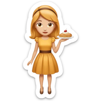 Create a Fusion of Butterscotch éclair snd female woman sre combine into new object sticker