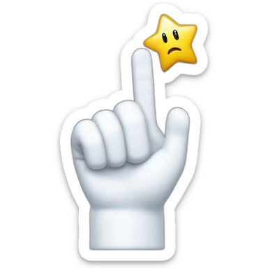 super mario white glove hand index finger pointing straight sticker