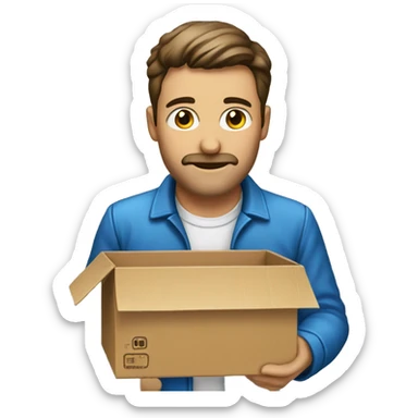 Repartidor con caja sticker