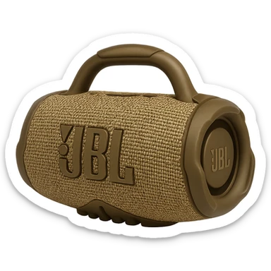 military-themed portable JBL speaker with desert sand and brown colors sticker