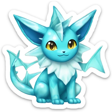 Kawaii Gorgeous Beautiful Shiny Sparkly Vaporeon-Glaceon-Pokémon full body sticker