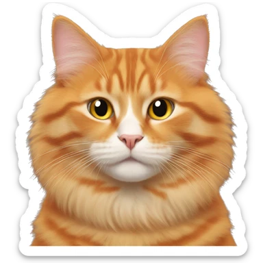 Orange cat with mark from lipstick on fur sticker
