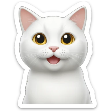 White cat gives a thumbs up sticker