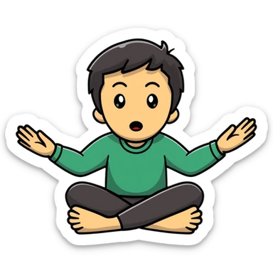 anxious man with hands outstretched in begging position with worried fearful expression sticker