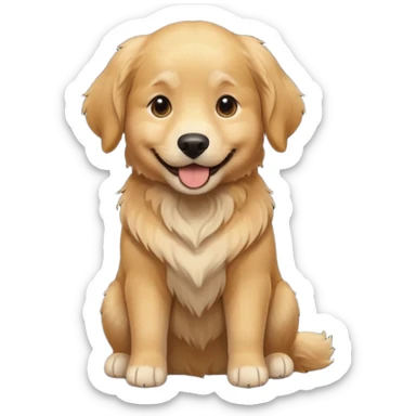 golden retriever wearing a black shirt sticker