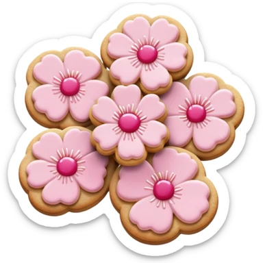 Cherry blossom shaped of a cookie sticker