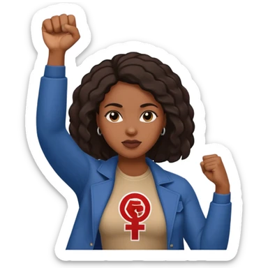 this is just a fucking white girl what this has to do with intersectional femnisim?
I need a raised fist of a black women including smybol (like female symbl) of feminism  sticker