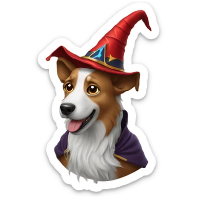 Dog With Wizards Heat sticker