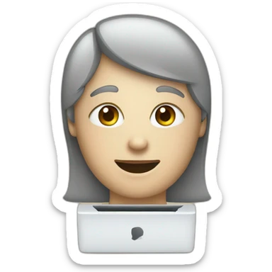 Computer with the video call on the screen  sticker