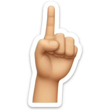 Hand with raised index finger, palm not visible sticker