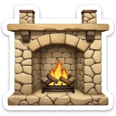 Rustic Stone Fireplace sticker