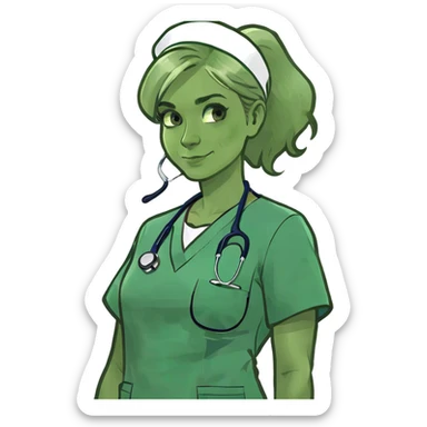 Blonde nurse sticker