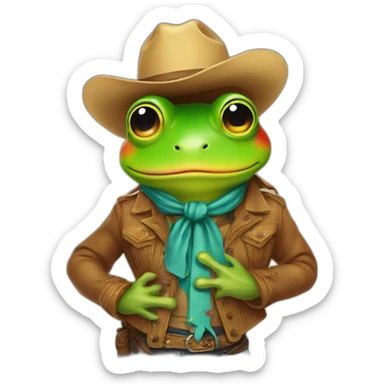 rainbow frog cowboy lgbt sticker