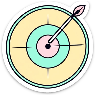 A colorful bullseye target with spring pastel colors sticker