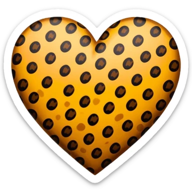 Leopard print heart sticker