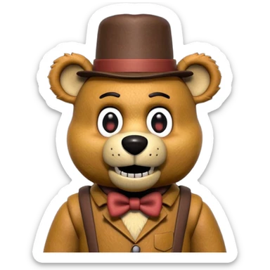 Freddy Fazbear (small hat) from Five Nights At Freddy's Movie sticker
