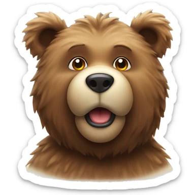 Furry brown bear sunny beach sticker