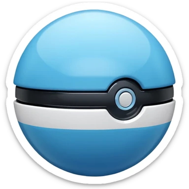 vibrant blue pokeball emoji with a black stripe and highlights sticker