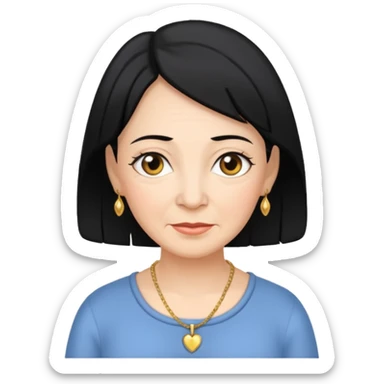 grandmother with black hair sticker