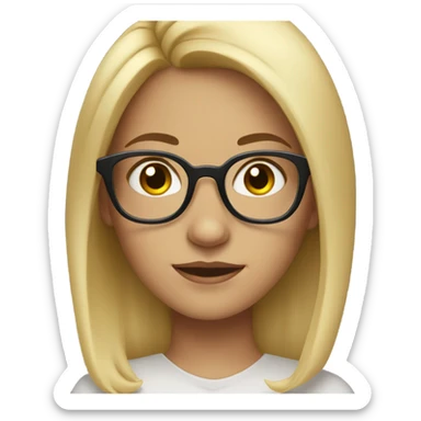 Blonde girl with glasses and an eyebrow piercing sticker