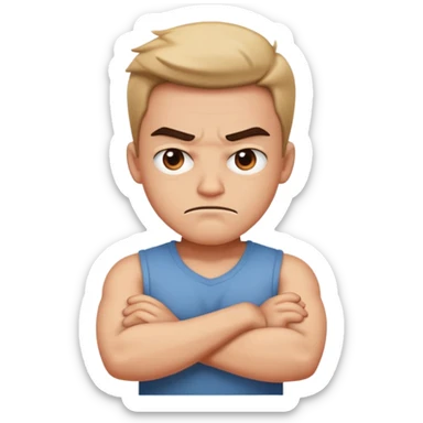 Person with mad face and arms crossed  sticker