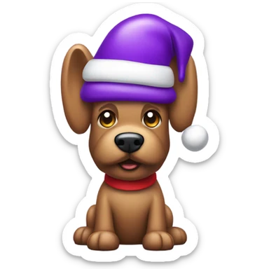 Purple balloon dog with Santa hat sticker