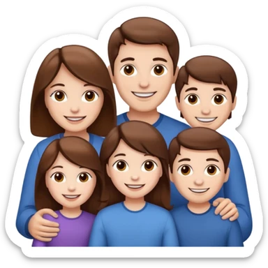 family aill white / browm hair sticker