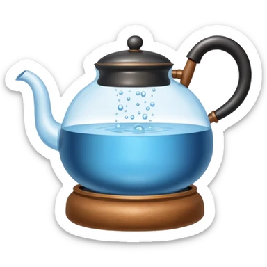 a small pot or kettle filled with water placed on fire, the water is boiling intensely with visible steam and bubbles rising, bright lighting, clean white background



 sticker
