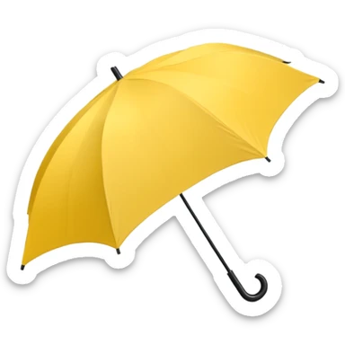 Folded Rain Umbrella yellow sticker