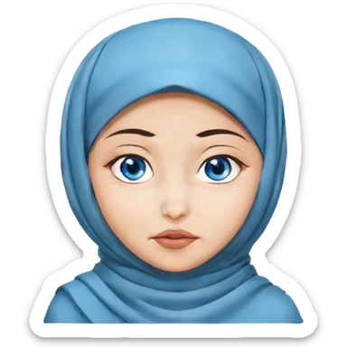 Turkish beautiful finish Konya girl blue eyes with hijab and islamic dress with Face Grimacing sticker