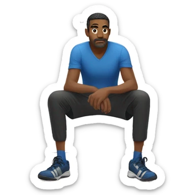 hombre sentado en el piso deporte sticker