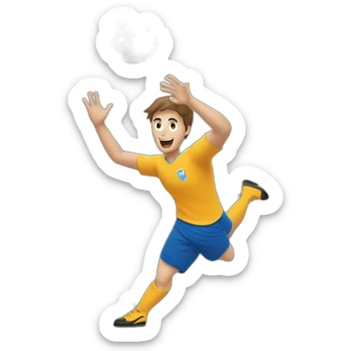 Un joueur de handball qui a une balle dans les mains  sticker