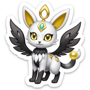 Meloetta-Gatomon-Pokémon-Fakémon-fusion-hybrid-creature sticker