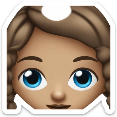 brown haired girl with blue eyes and long eyelashes with nose piercings and sunglasses  sticker