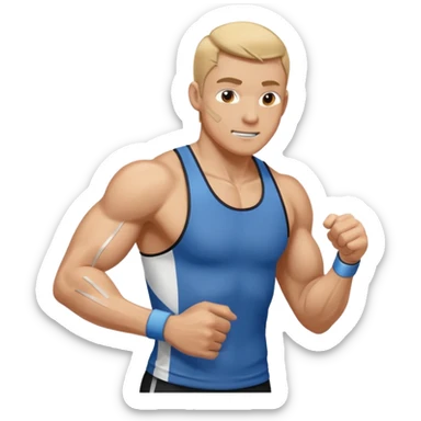 runner finishing a race going through finish tape sticker