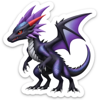 Salandit-Noivern-Mightyena-Silvally-Fakémon-hybrid-creature (full body)  sticker