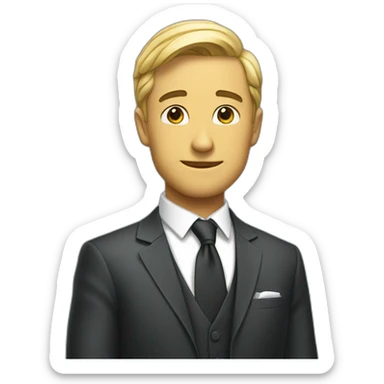 A man with a suit bows to the audience sticker