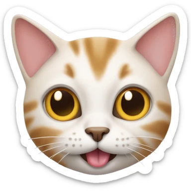 cat sticking out its tongue  sticker