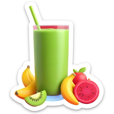 fresh green smoothie with fruits sticker